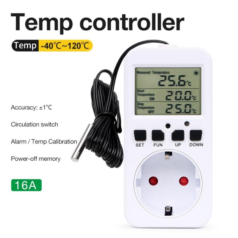 Highly power 16A Intelligent Temperature Control Socket Digital Display Thermostat Socket For Heating and Cooling Systems