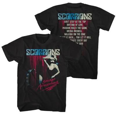 Scorpions Savage Amusement Album Doppelseitiges Vintage T-Shirt Hard Rock Band Schwarze Baumwolle Unisex T-Shirts