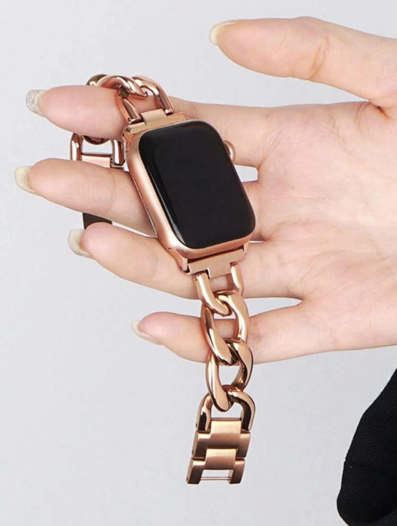 

Роскошная петля-браслет Для ремешка Apple Watch женский Серия Ultra 11/10/9/8/7/6/5/4/3/2/1 38мм 40мм 41мм 42мм 44мм 45мм 46мм Ремешок 38mm40mm41mm розового золота