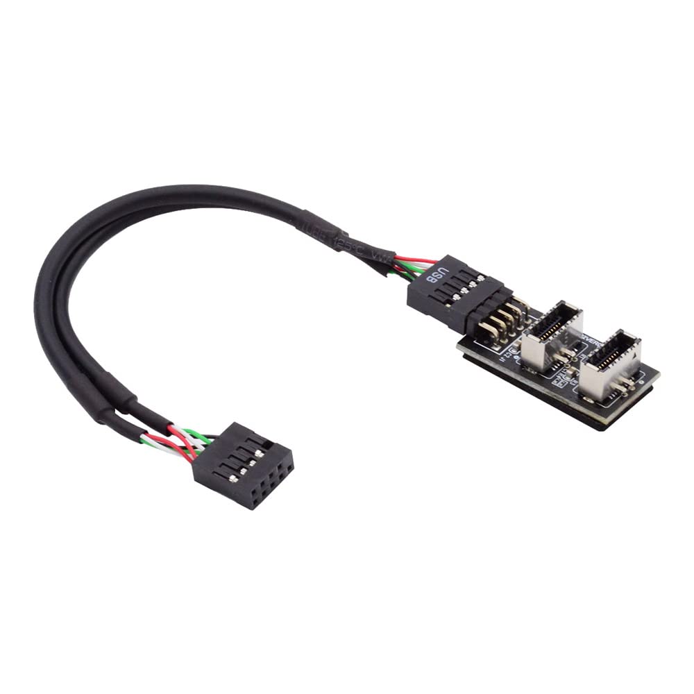 cablecc Dual USB Front Panel Socket to USB Mainboard Header Male Cable Extension Adapter 3.1 Key-A Type-E 2.0 9-Pin 10-Pin