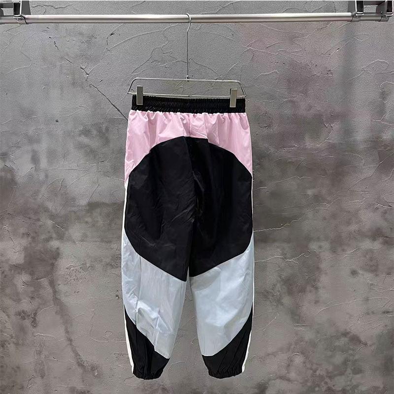 Cross-border European and American trendy brand syna letter embroidery color matching hooded trench coat jacket men's and women's sports trousers