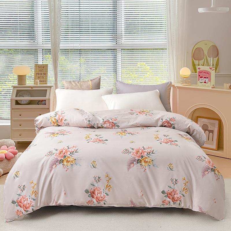 Luxury Floral Patterns Comforter Cover 1Pc Quilt Cover Skin-friendly Breathable Soft Duvet Cover with Zipper Queen Size Bedding
