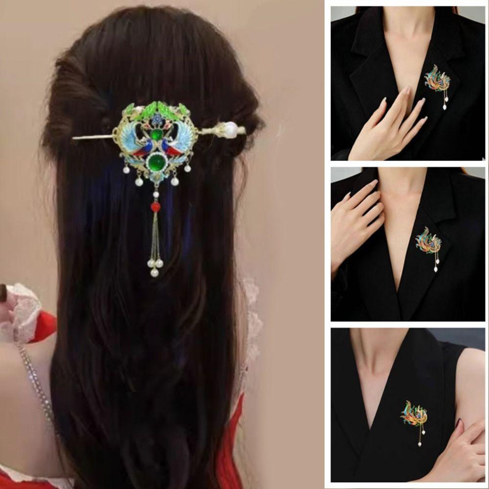 Quaste Hanfu Phönix Haarnadel Haaraccessoires Chinesischer Stil Haarnadel Brosche Phönix Brosche Cosplay