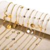 Stainless Steel White Multicolored Zircon Geometric Bracelet Gold, Personalized Fashion Women'S Accessories