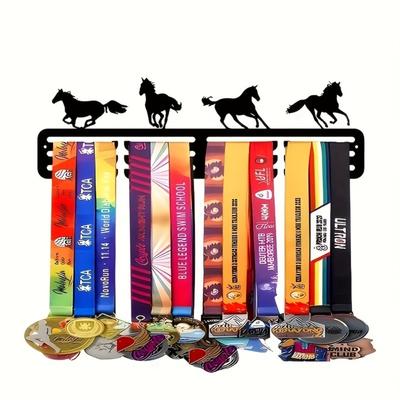 Metal Wall Mounted Medal Display Hanger, Equestrian Ribbon Holder, No Electricity Needed, Christmas Gift for Sports Outdoor Medal Organizer