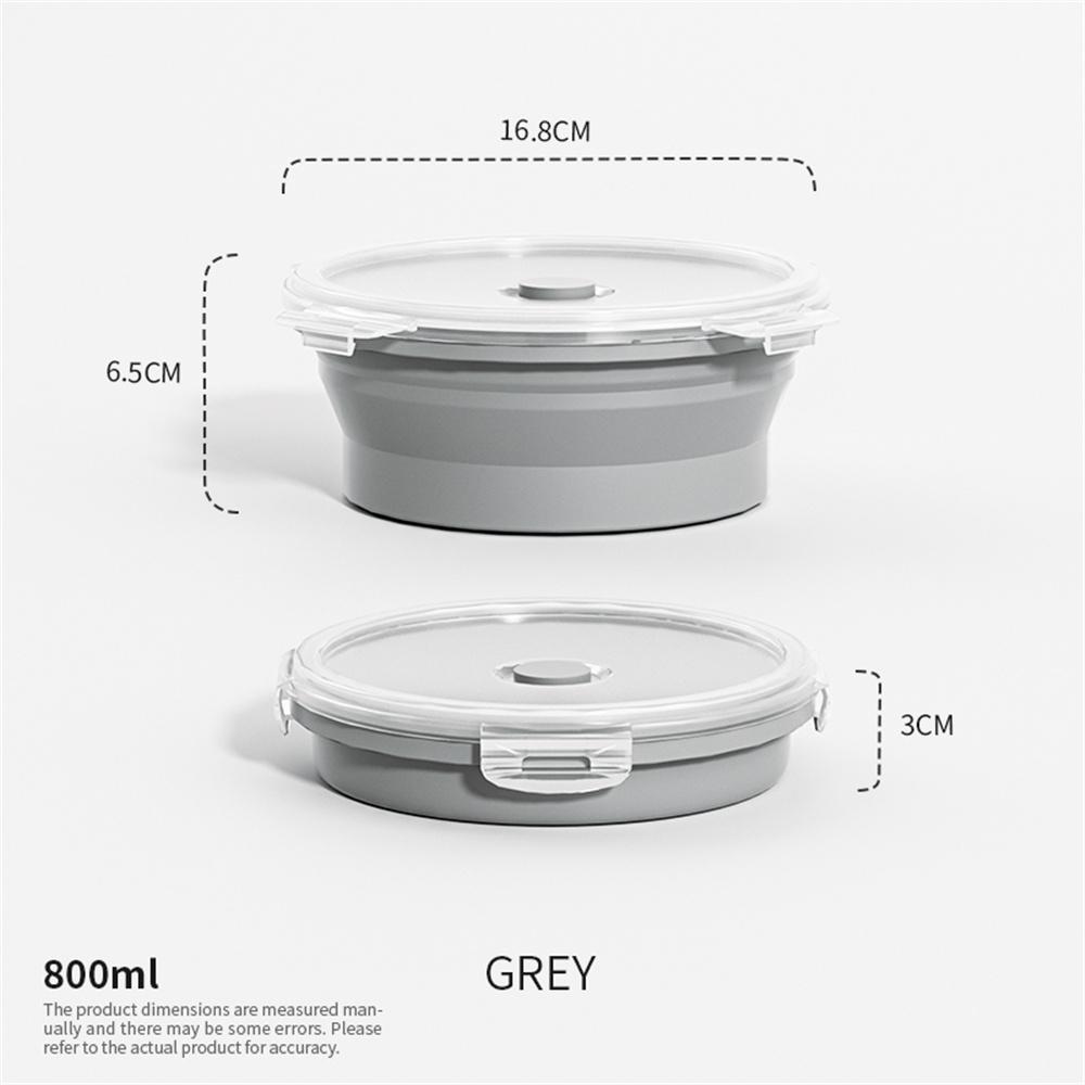 Collapsible Food Storage Container with Lid Portable Silicone Food Container Microwave Freezer Safe Lunch Box