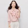 Women's Ruffle Lapel Long Sleeve Commuter Blouse