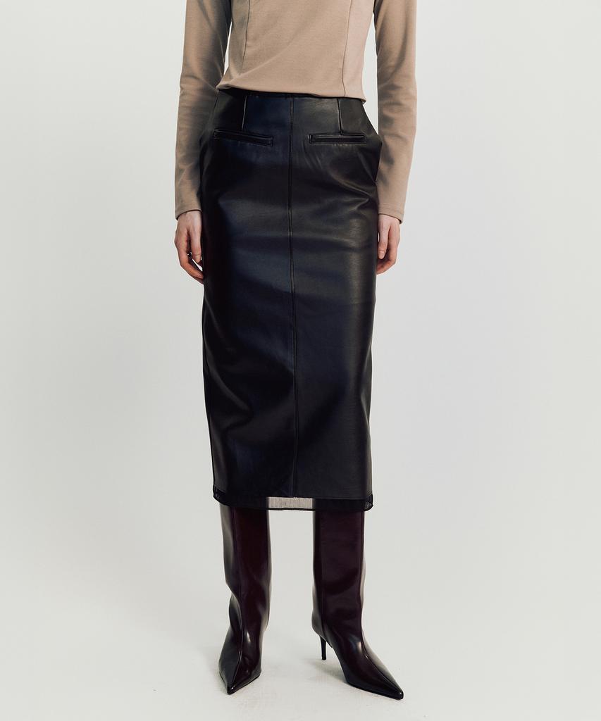 Meibeoyu Norby Leather Skirt _ Black