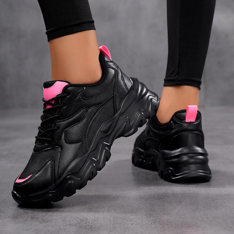 New thick-soled inner height increase autumn dad shoes sports mesh breathable