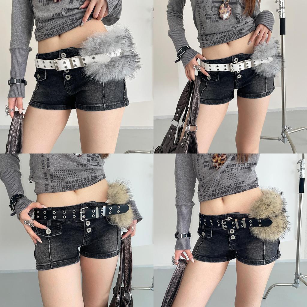 Vintage Punk Y2k Pu Leather Belt For Women With Metal Buckle For Casual Fashion