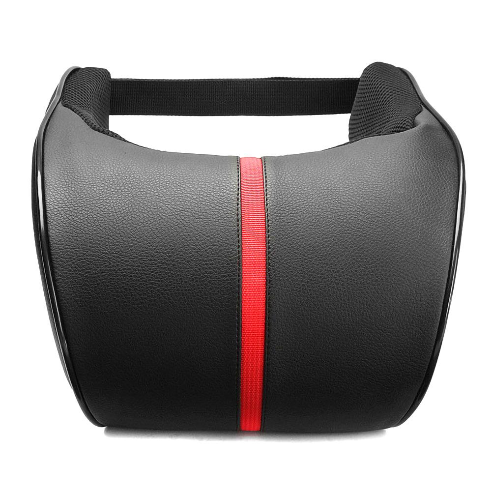 SEAMETAL Car Neck Pillow Memory Foam Pillow 1PC PU Leather Car Auto Seat Neck Rest