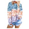 Mode Frauen Sweatshirt Langarm Sweatshirt Tie-Dye Gedruckt Pullover Tops