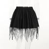 Stylish Punk All-Match Breathable Spider-Web Net Yarn Tassel Mini Skirt Party Garment Summer Skirt