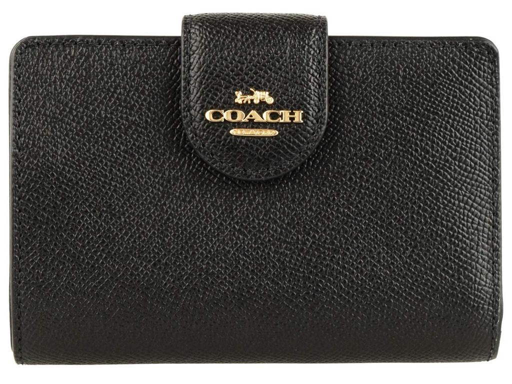 Wallet Bifold Outlet Folding Wallet Leather MEDIUM CORNER ZIP WALLET 6390 C0082 C3454 COACH [Coach] Women's (Black) [Item]