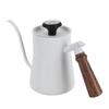 650ml Hängeohr Handkaffeekanne Edelstahl Tropfkaffeegeschirr Werkzeug mit ThermometerWeiß