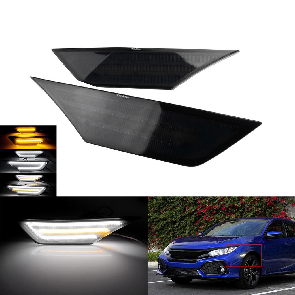 Vordere LED Seitenblinker Markierungsleuchte für Honda Civic X 10. Generation 2016-2020 LED Tagfahrlicht Seitenmarkierungsleuchte Signalgeber DRL