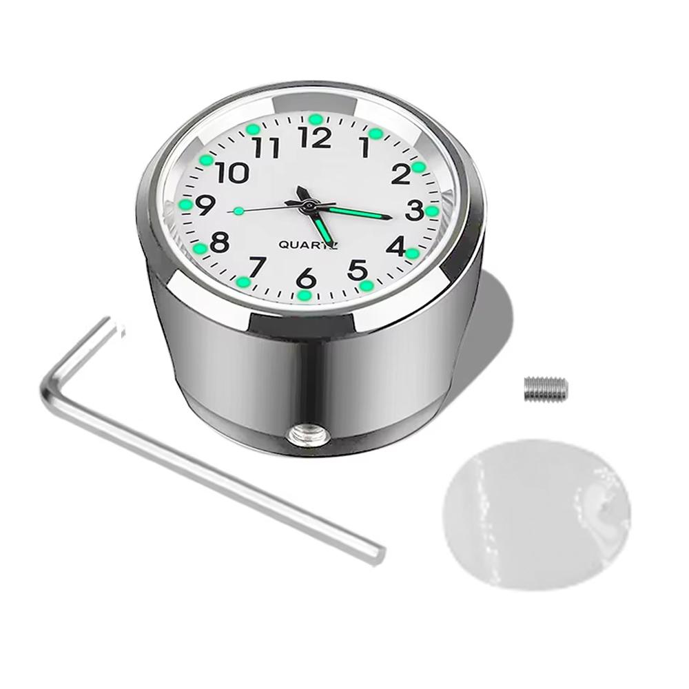 

Алюминиевые кварцевые часы светящиеся часы крепление на руль для руля мотоцикла скутера велосипеда 22 мм-25 мм водонепроницаемый дисплей времени серебряный