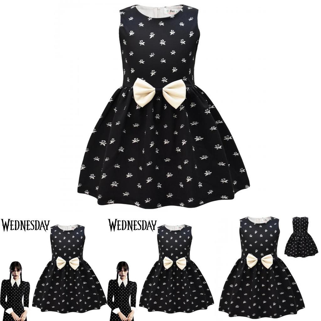 High Quality The Addams Family Wednesday Cosplay Costume For Kids