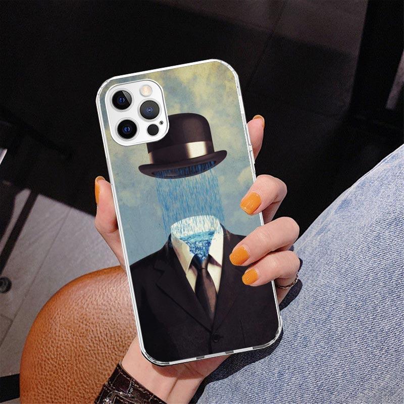 Rene Magritte Art Phnoe Case for Iphone 17 Air 16 11 12 13 Mini 14 Plus 15 Pro Max 7 8E SE 2020 16ProMax Phone Cover Coque 17 Ai