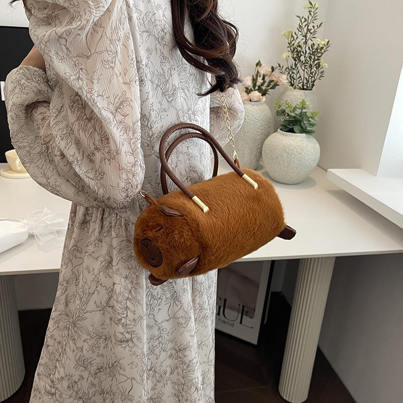 Crossbody Bag Panda Plush Backpack Women's New Cute Capybara Commuter Shoulder Bag