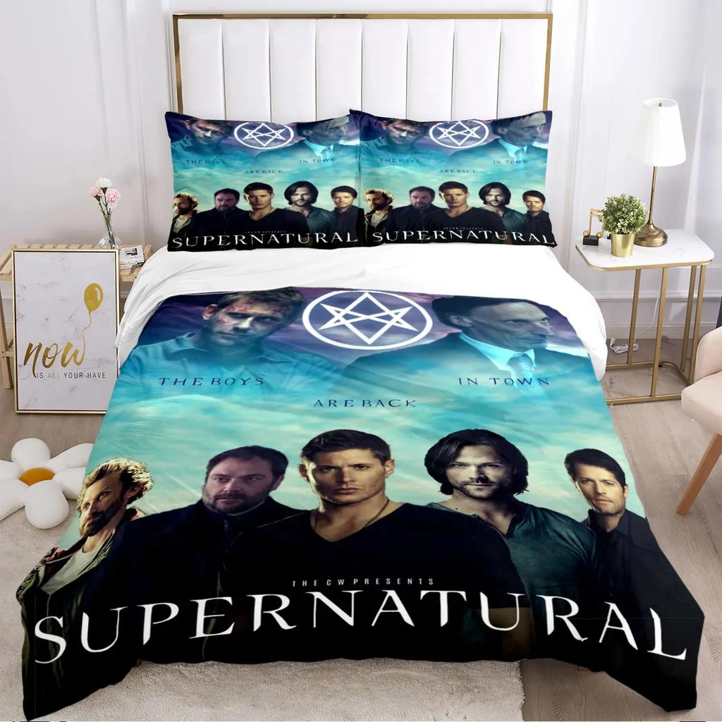 Nadpřirozená povlečení Twin Queen King Plná velikost Jednolůžko Dvojlůžko Povlak na peřinu Povlak na polštář Postel Kluci Dívky Dospělí