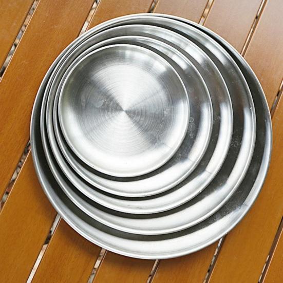 Camping-Essteller, Servierplatte aus Edelstahl, rostfrei, hitzebeständig, wiederverwendbar, spülmaschinenfest, Servierplatte zum Füttern