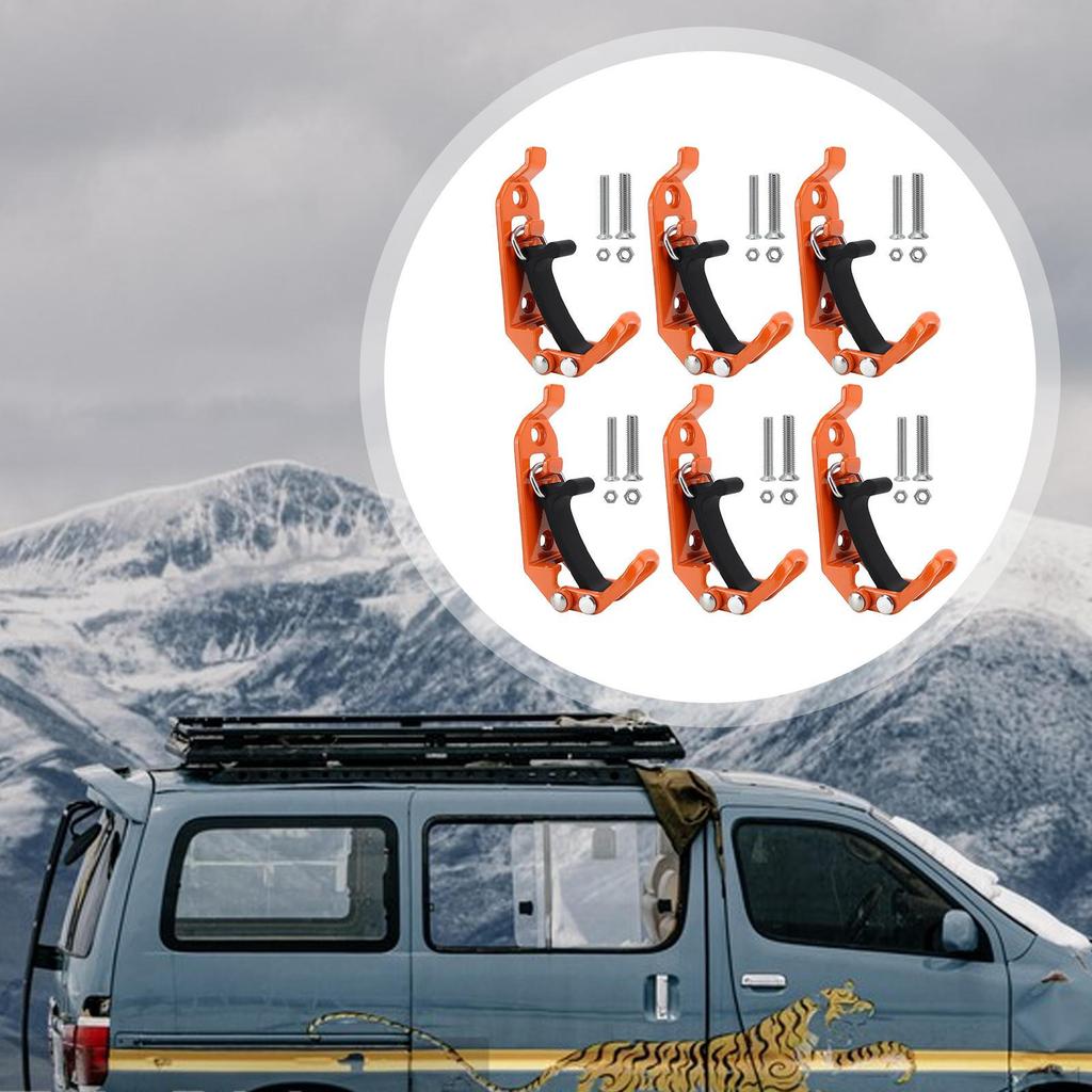 6 Metal Rubber Clamps for Wall Mounting, Garage Storage, Stable Holders Roof Racks