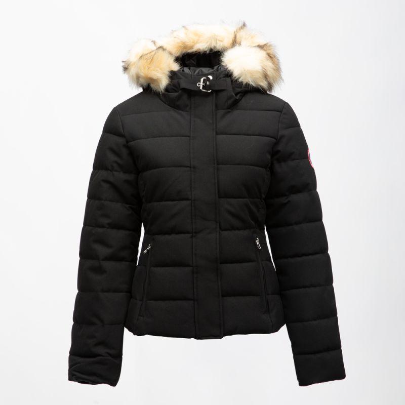 Short Fitted Down Jacket with Faux Fur Hood Shana Woman PARAGOOSE