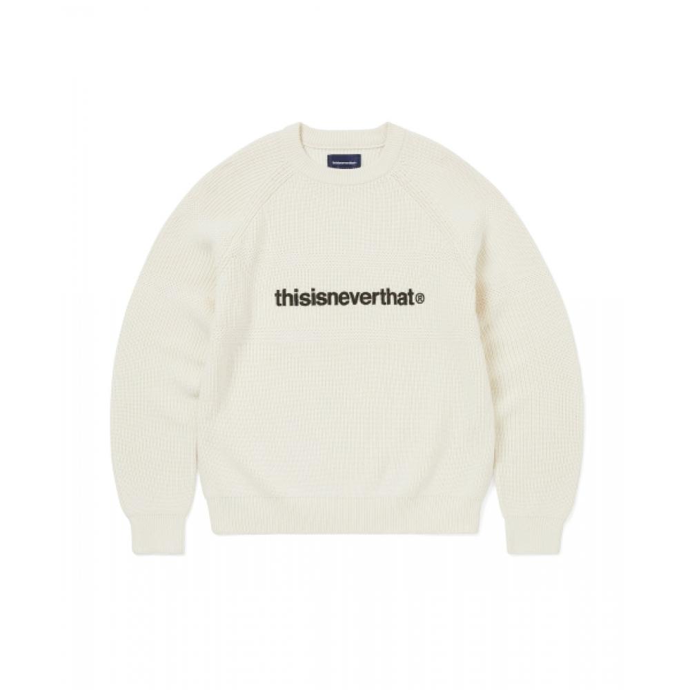 ThisisneverThaT T Logo kniT sweaTer whiTe L