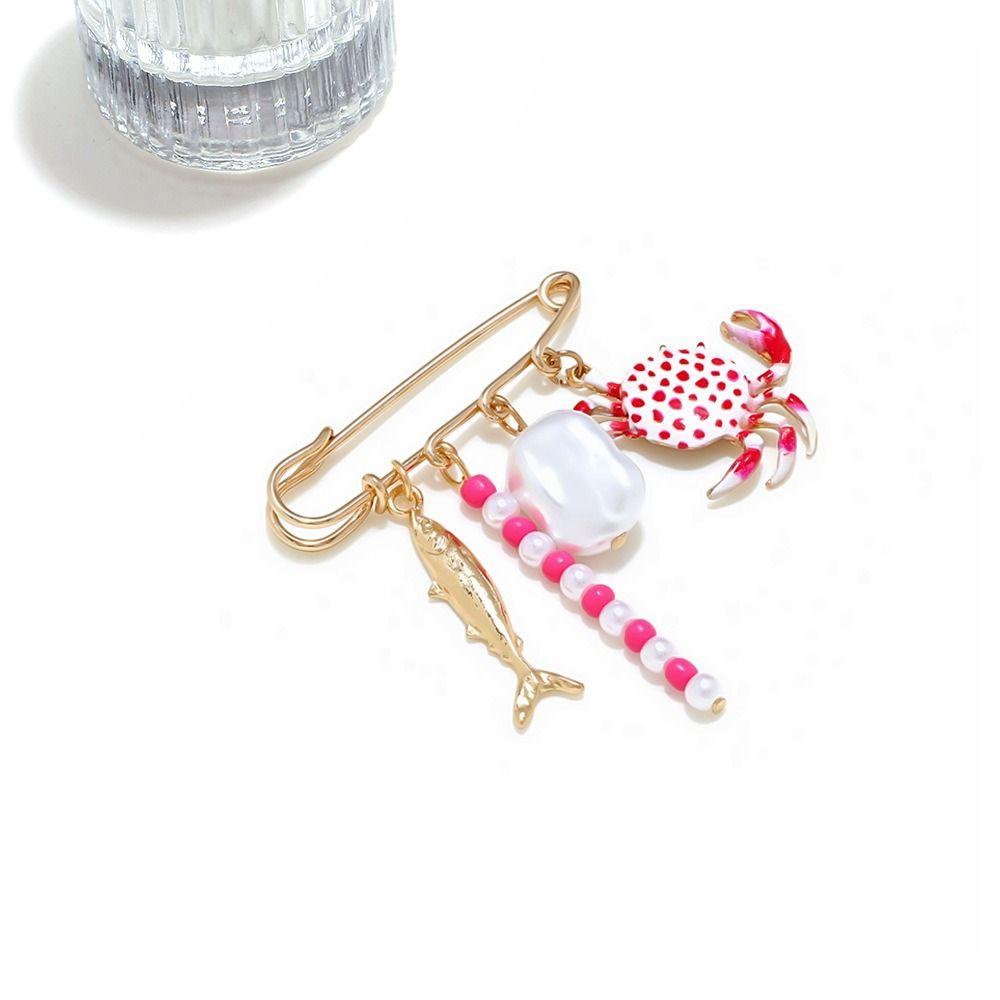Broche Animal Marin Alliage de Zinc Pinces à Vêtements Métalliques Caractère Éléments Océaniques Pin Cadeau