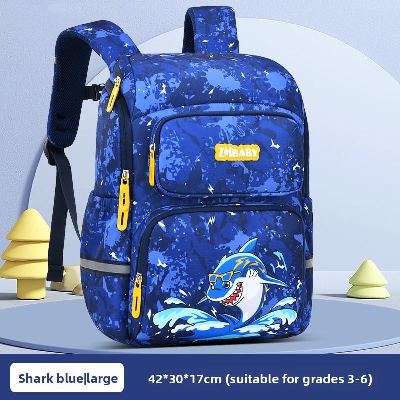 Kids School Backpack Cartoon Dinosaur Oxford Fabric Lightweight Dual Shoulder For Elementary Students