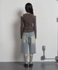 Half And Half Print T-Shirt Grayish Purple