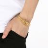 Kalen Round Snake Chain Bangles for Men and Women Gold Color Stainless Steel Jewelry Personal Identity Symbol Accessories