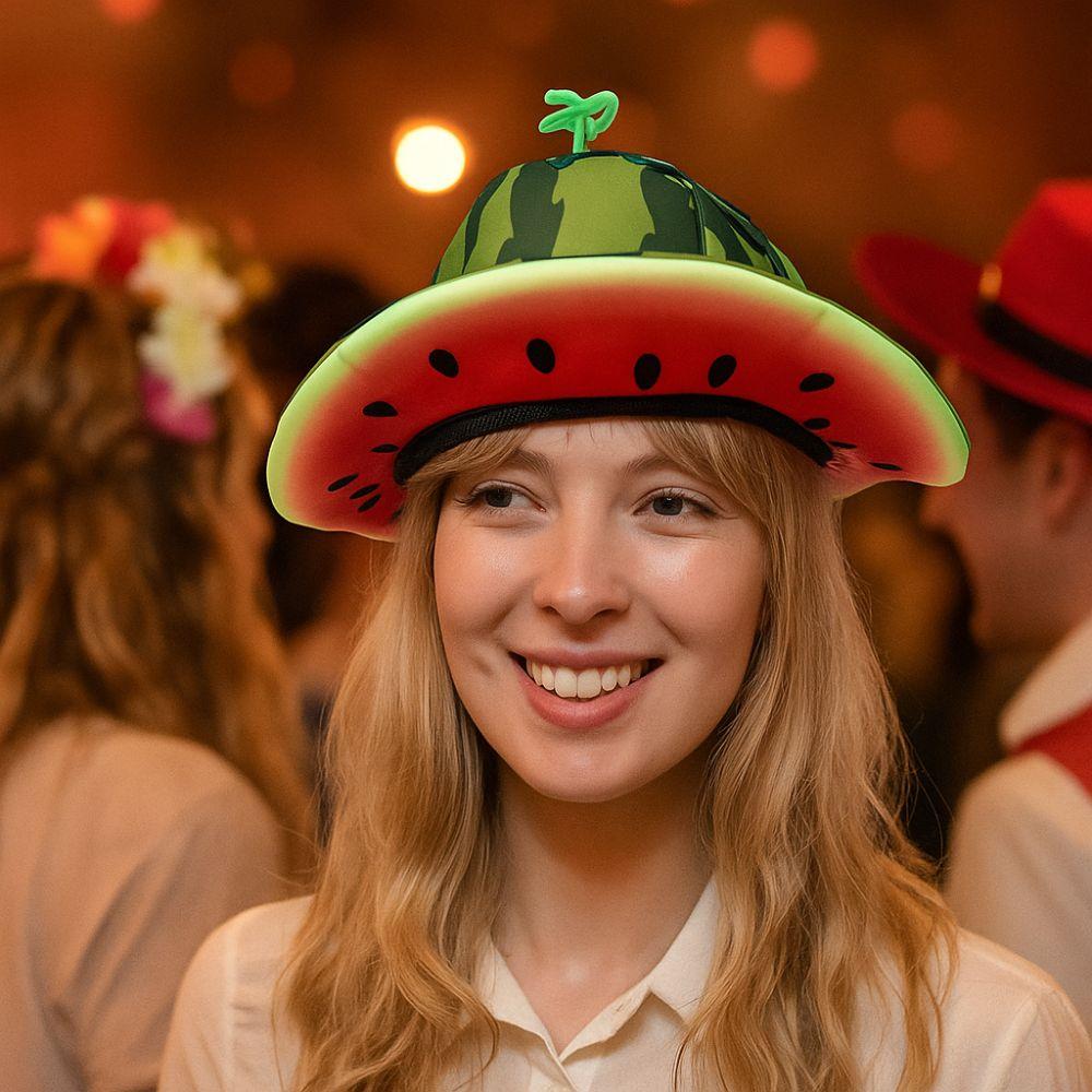 Cute Watermelon Hat Creativity Bucket Hat Beach Cap Wide Brims Sun Hat Halloween Party
