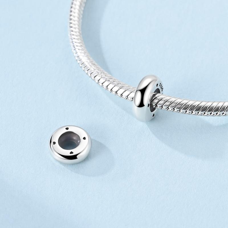 Silicone Clip Copper Spacer Stopper Charms Beads Fit Original Pendent Bracelet Diy For Women Jewelry Gift