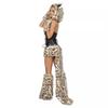 Cosplay Halloween Party Costume, Leopard Print Wolf with Big Tail, Game Costume, Catwoman Role-playing Uniform