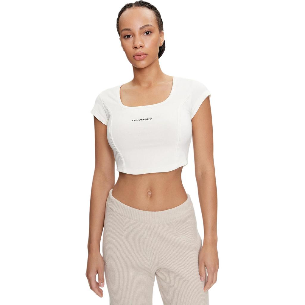 Converse Top 'Egret' Regular T Shirt Women's White 10026506-A02