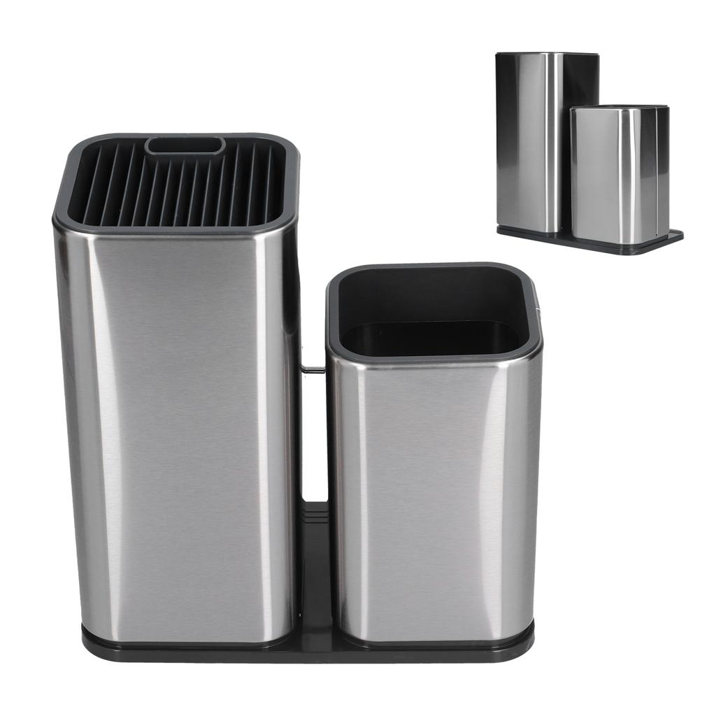 2 in 1 Knife Holder with Cutting Board Organizer Stainless Steel Kitchen Storage Accessory