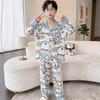 Boys Cotton Pajama Set Long Sleeve Thin Sleepwear Cartoon Print Hoodie Style Home Wear Kids 8