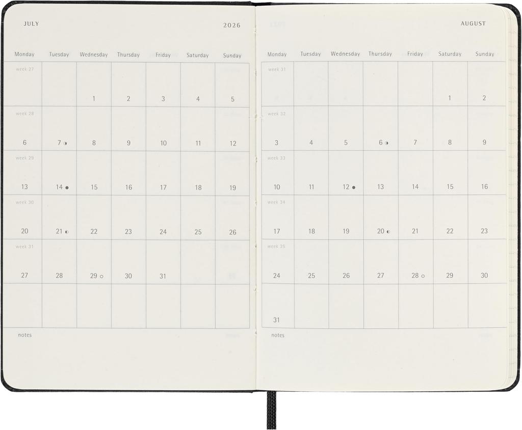 Moleskine 2026 January Weekly Pocket Size x DHB12WN2Y26 Planner, Start, 12-Month Diary, (9cm 14cm), Hardcover, Black,