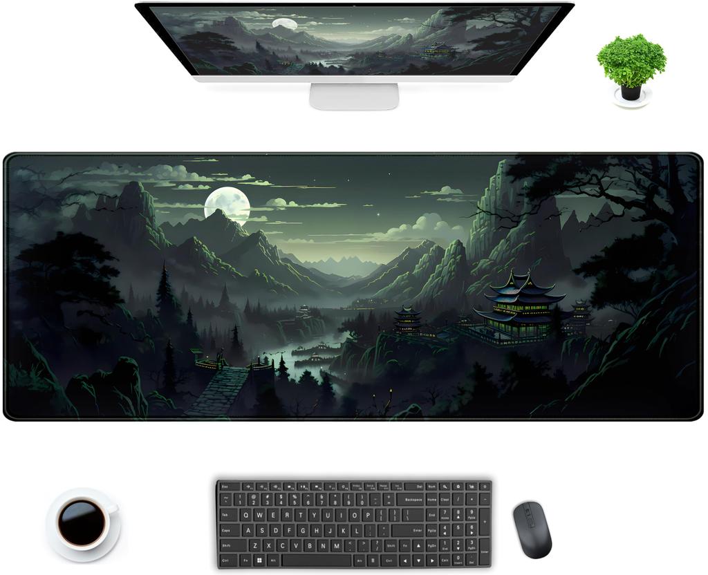 Tapete Escritorio Kawaii Verde Diseo Floral Plantas Alfombrilla Mouse Para Juegos Escritorio Escritorio Computadora Porttil