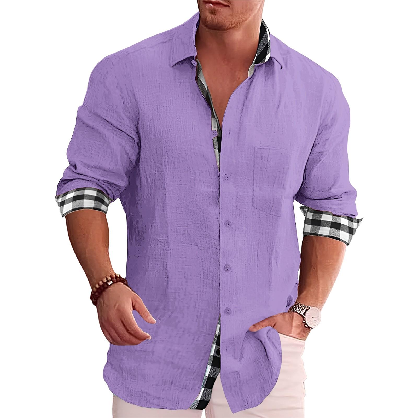 

Men s Loose Classic Lapel Multi-pocket Industrial Work Shirt Top M