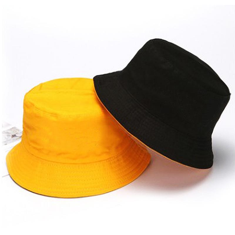 

Однотонная уличная панама рыбака Летняя шляпа с козырьком для защиты от солнца Солнцезащитная шляпа Корейская женская жёлтый