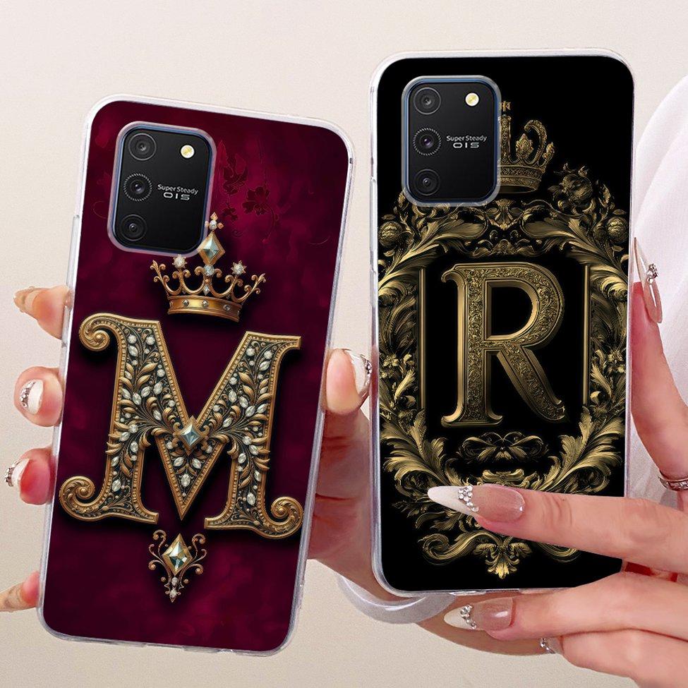 Clear For Samsung Galaxy S10 Lite Case Luxury Crown Fashion A-Z Letter 2D Painted Casing For Samsung S10 Lite G770F G770U1 Cover