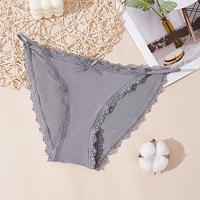 Buz İpek Dikişsiz Kadın İç Çamaşırı Seksi Düşük Bel Dantel Kenarlı İç Çamaşırı İnce Nefes Alabilir İç Çamaşırı
