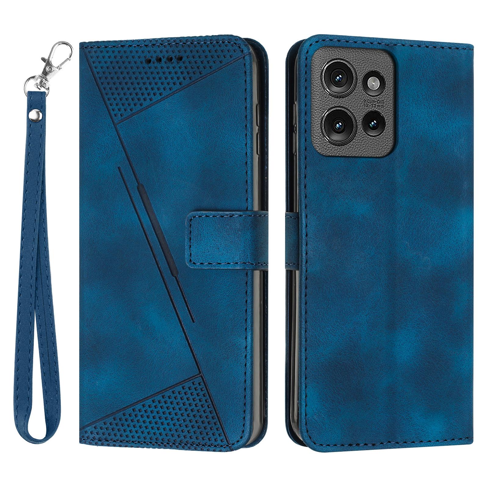 

For Motorola Edge 50 5G Case Handbag Imprinted Triangle Leather Phone Cover B