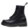 Tooling boots women's hard leather pure black line couple short boots men's and women's leather boots round head trend locomotive