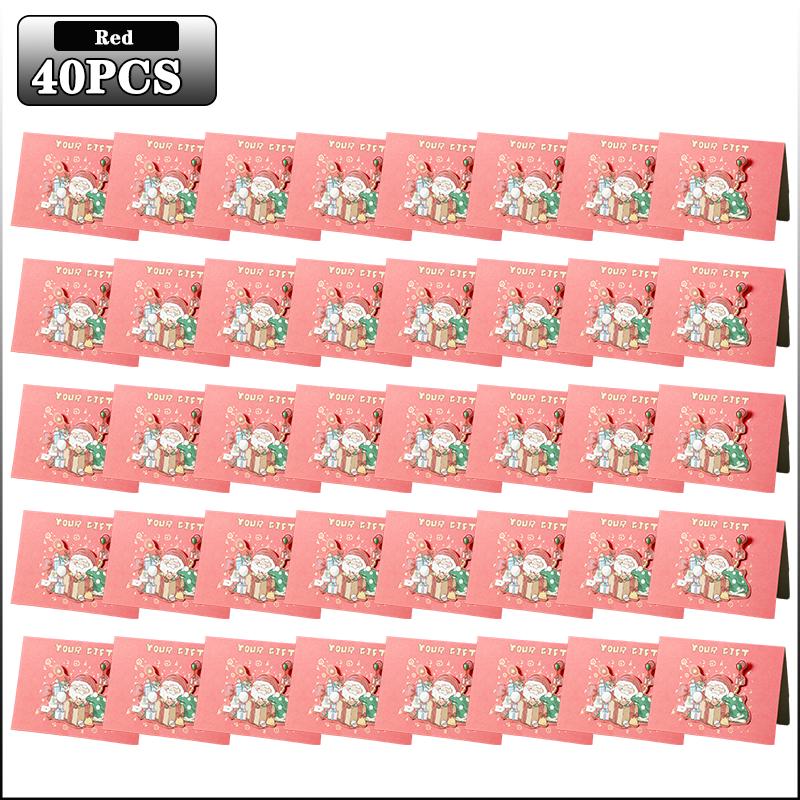3D Christmas Greeting Cards Creative Mini Message Cards Holiday Gift Tags for Florist Bakery Classroom Exchange Party Supplies
