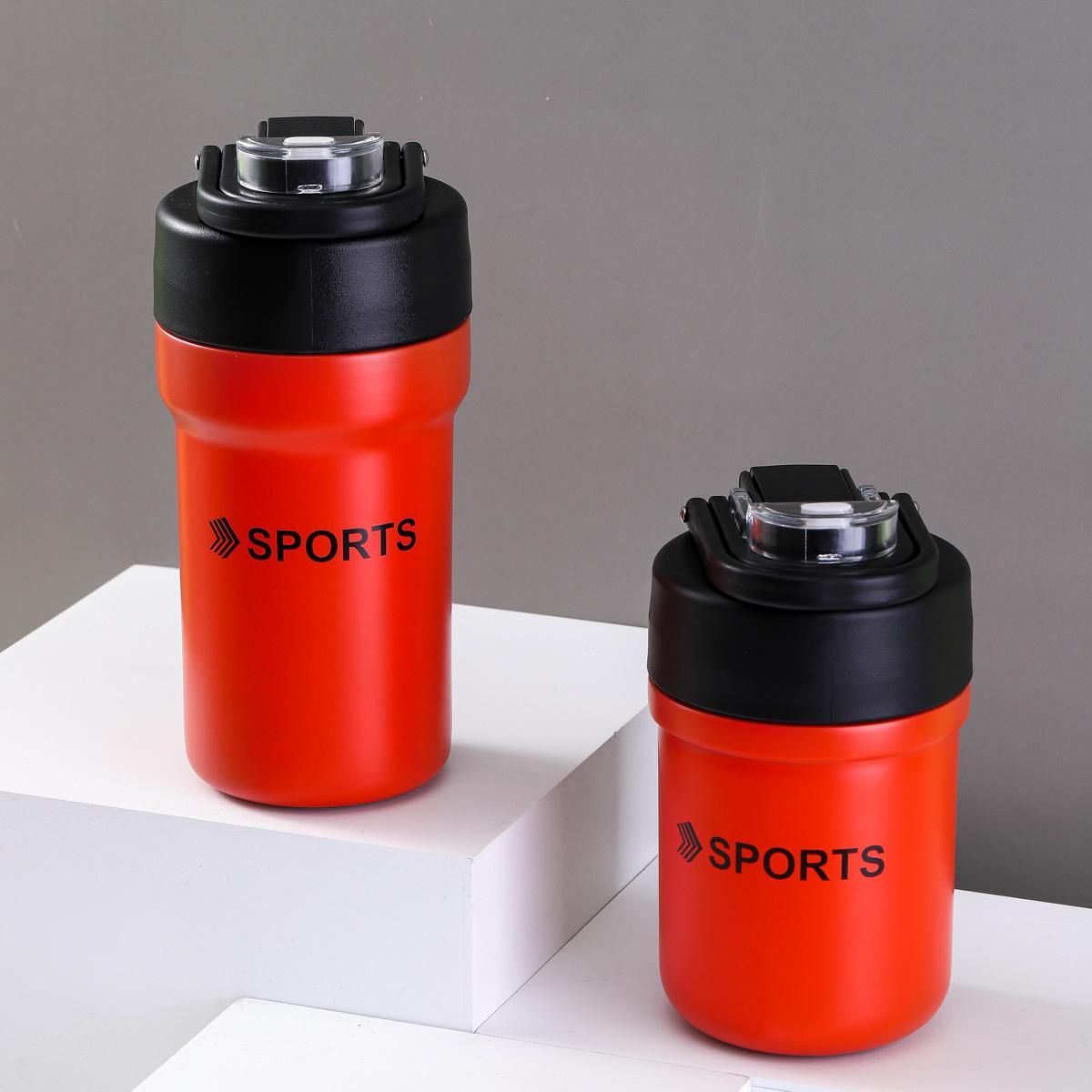 Steel Thermos Drinking Cup Big Cap Portable Sports Water Cup Mug Outdoor Mountaineering Cycling Water Bottle Durable Durable 380ml