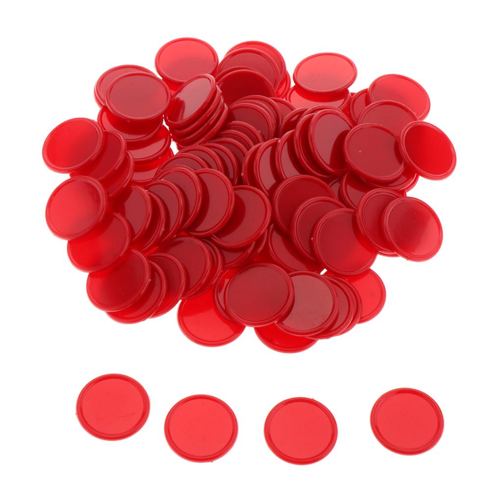 100Pcs Plastic Learning Counters Disks Bingo Chip Counting Discs Markers, Poker Chips Game Tokens with Storage Box, 25mm/1 Inch